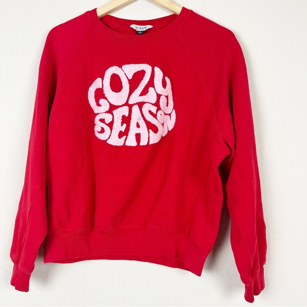 J. Crew Cozy Season Red Sweater Size Medium Hoilday - Picture 2 of 5
